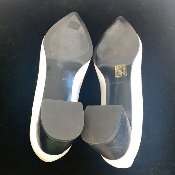 Ruth Secret NEW white with black block heel shoes - Picture 8 of 10